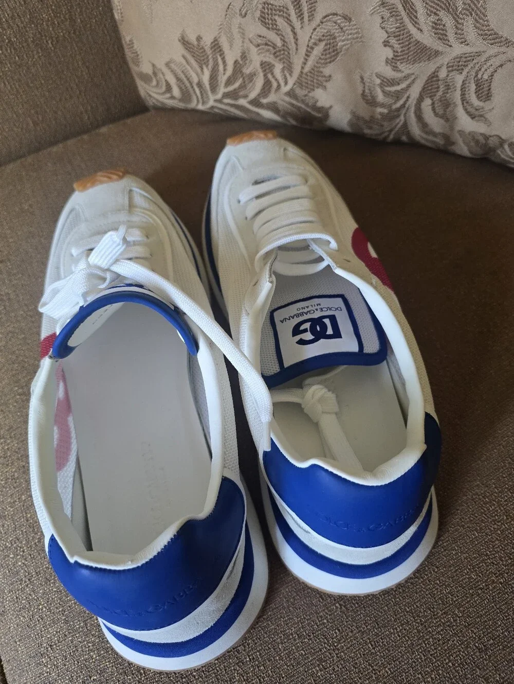 Dolce & Gabbana Mixed-Material DG Cushion Sneakers Size 10